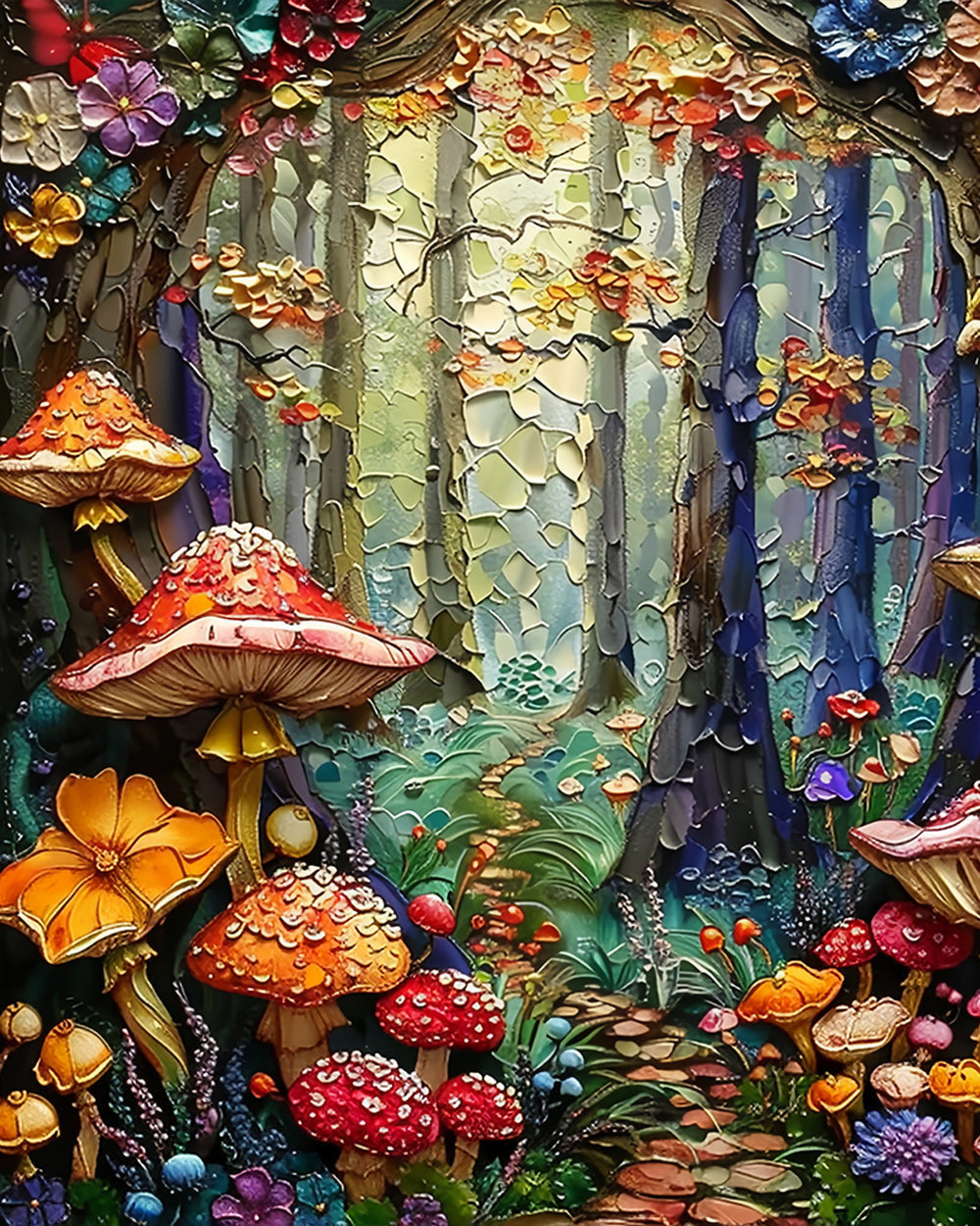 Fairytale mushroom forest cross stitch kit for beginners