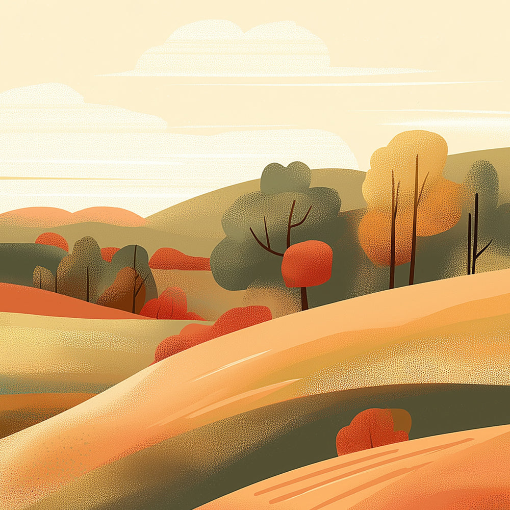 Fall rolling hills cross stitch kit for beginners