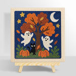 Fall tree ghosts punch needle kit for beginners