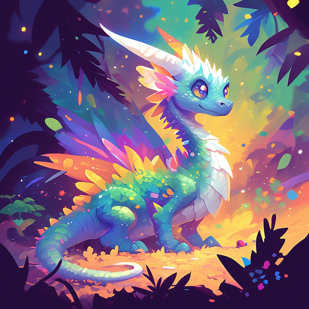 Fantasy forest dragon cross stitch kit for beginners
