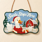 Farm christmas greeting paint by numbers door hanger finished design