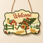 Farm tree welcome paint by numbers door hanger finished design