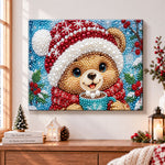 Festive christmas bear pearl diamond painting kit for beginners