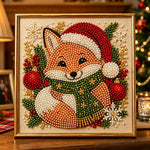 Festive christmas fox pearl diamond painting kit for beginners