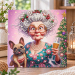 Festive christmas granny pearl diamond painting kit for beginners
