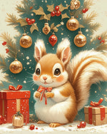 Festive christmas squirrel cross stitch kit for beginners