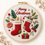 Festive christmas stockings embroidery kit