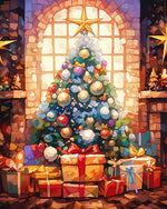 Festive christmas tree decor cross stitch kit for beginners