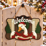 Festive door welcome paint by numbers door hanger on a garden gate
