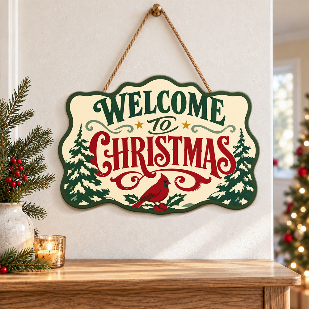 Festive forest welcome paint by numbers door hanger as indoor wall decor