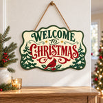 Festive forest welcome paint by numbers door hanger as indoor wall decor