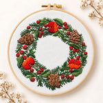 Festive fruit wreath embroidery kit