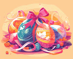 Festive painted easter eggs cross stitch kit for beginners