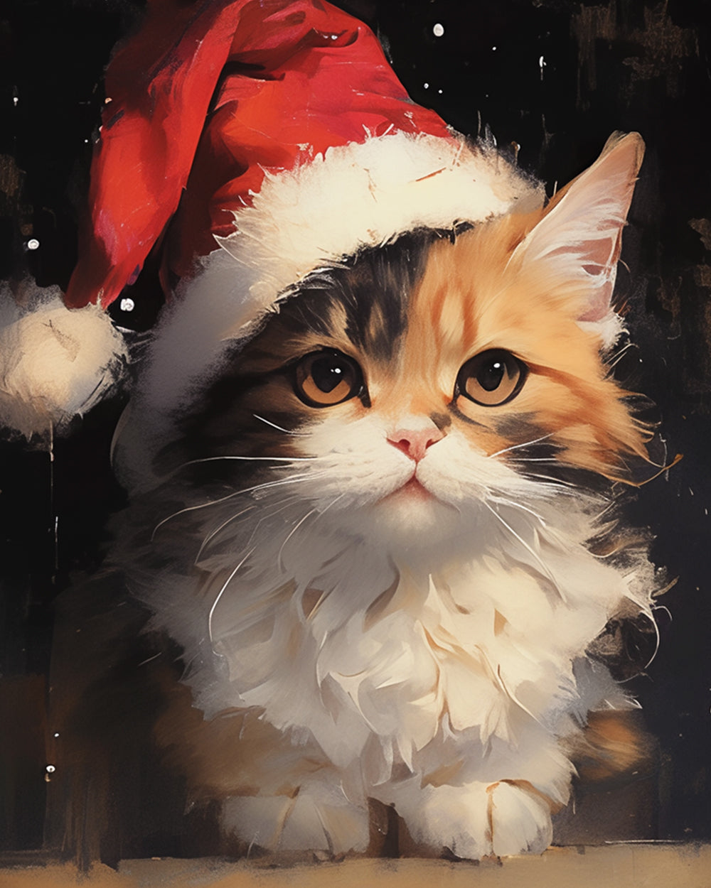 Festive santa cat cross stitch kit for beginners