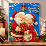 Festive santa couple pearl diamond painting kit for beginners