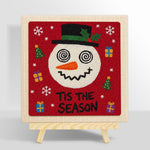 Festive snowman with gifts punch needle kit for beginners