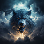 Fierce storm wolf cross stitch kit for beginners
