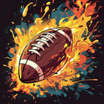 Fiery american football splash cross stitch kit for beginners