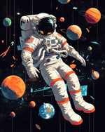 Floating among planets cross stitch kit for beginners