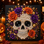 Floral pearl skull pearl diamond painting kit for beginners