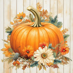 Floral autumn pumpkin cross stitch kit for beginners