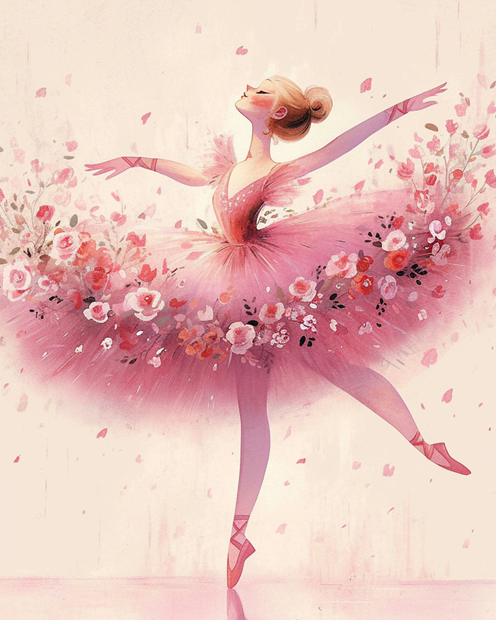 Floral ballerina cross stitch kit for beginners