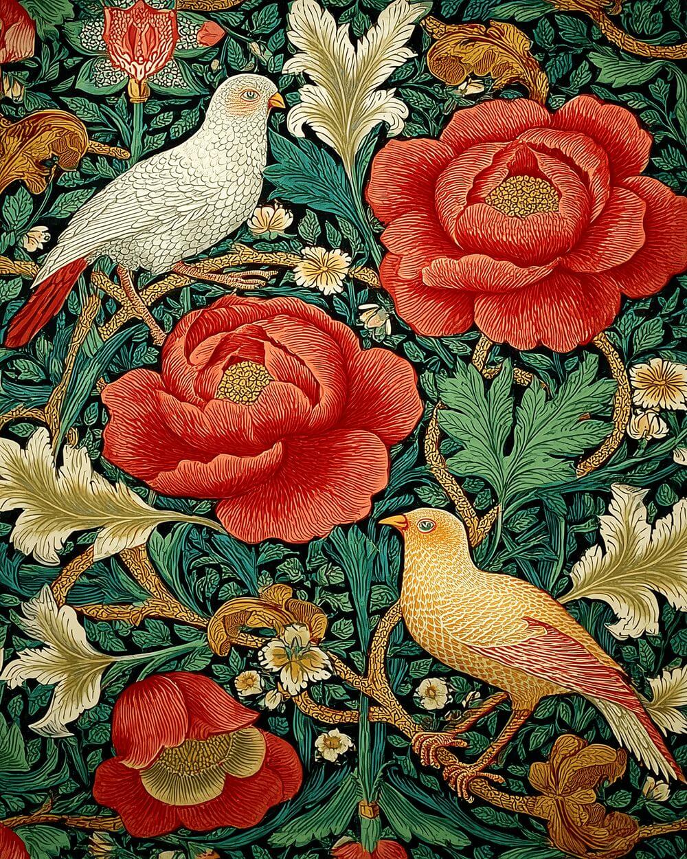 Floral bird tapestry cross stitch kit for beginners