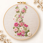 Floral bunny silhouette embroidery kit