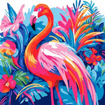 Floral flamingo cross stitch kit for beginners