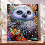 Floral owl portrait pearl diamond painting kit for beginners