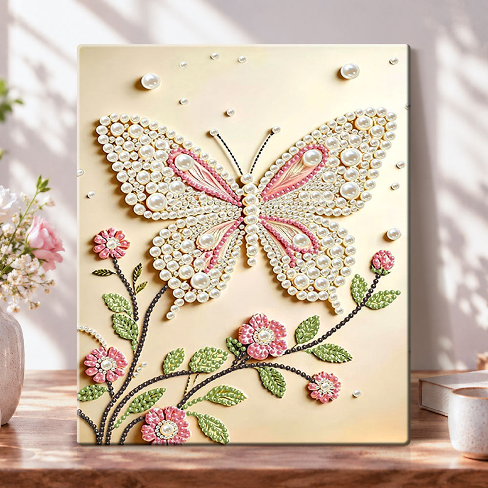 Floral pearl butterfly pearl diamond painting kit for beginners