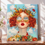 Floral pearled portrait pearl diamond painting kit for beginners