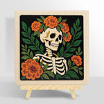 Floral skeleton side view punch needle kit for beginners