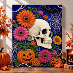 Floral skull with sunflowers pearl diamond painting kit for beginners
