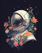 Floral space explorer cross stitch kit for beginners