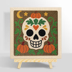Floral sugar skull punch needle kit for beginners