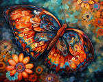 Floral swirl butterfly cross stitch kit for beginners