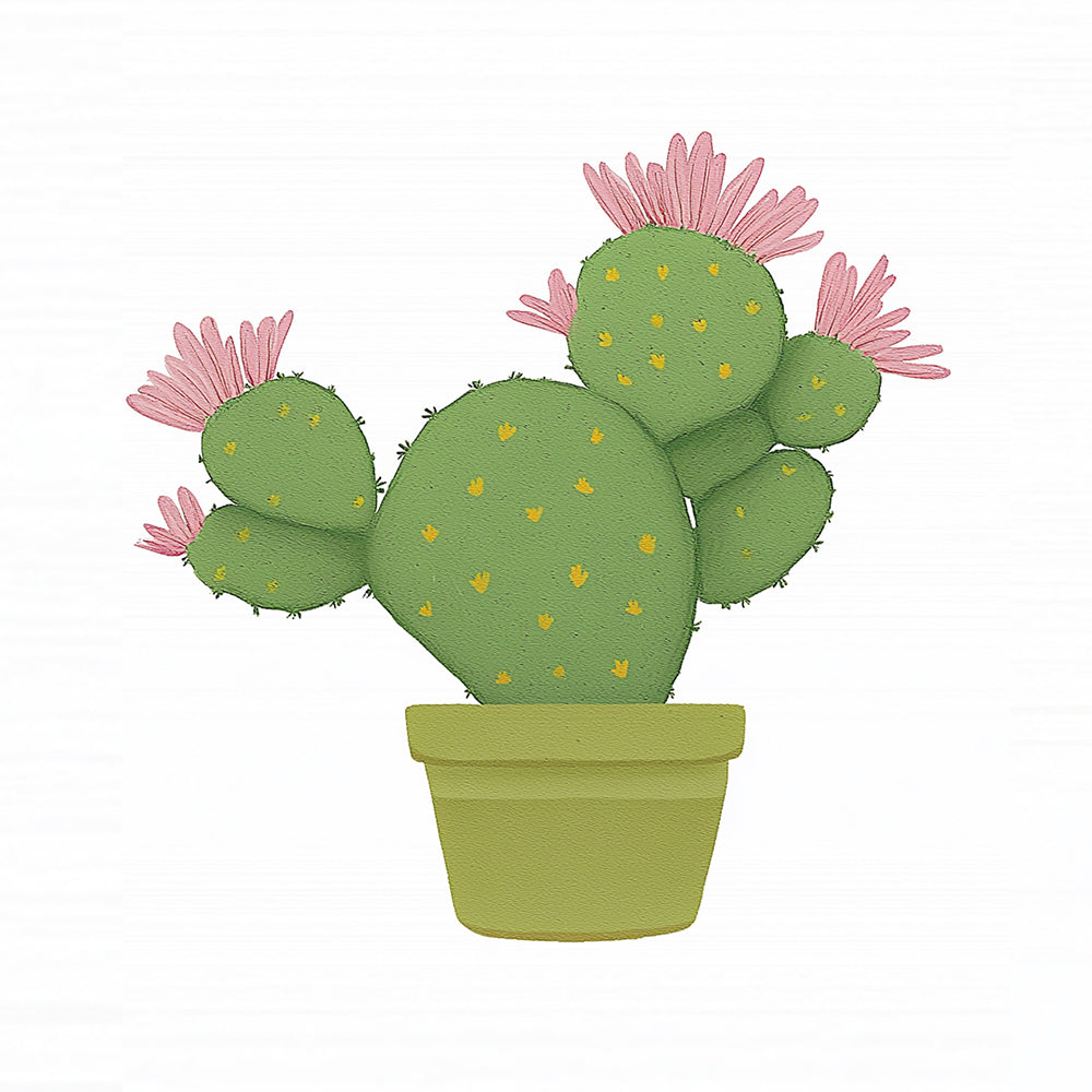 Flowering prickly pear cactus cross stitch kit for beginners