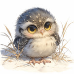 Fluffy baby owl cross stitch kit for beginners