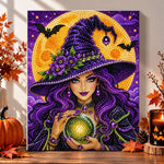 Fortune‑telling witch pearl diamond painting kit for beginners
