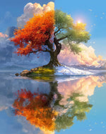 Four‑season magic tree cross stitch kit for beginners