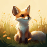 Fox in grass meadow cross stitch kit for beginners