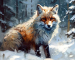 Fox in snowy woods cross stitch kit for beginners