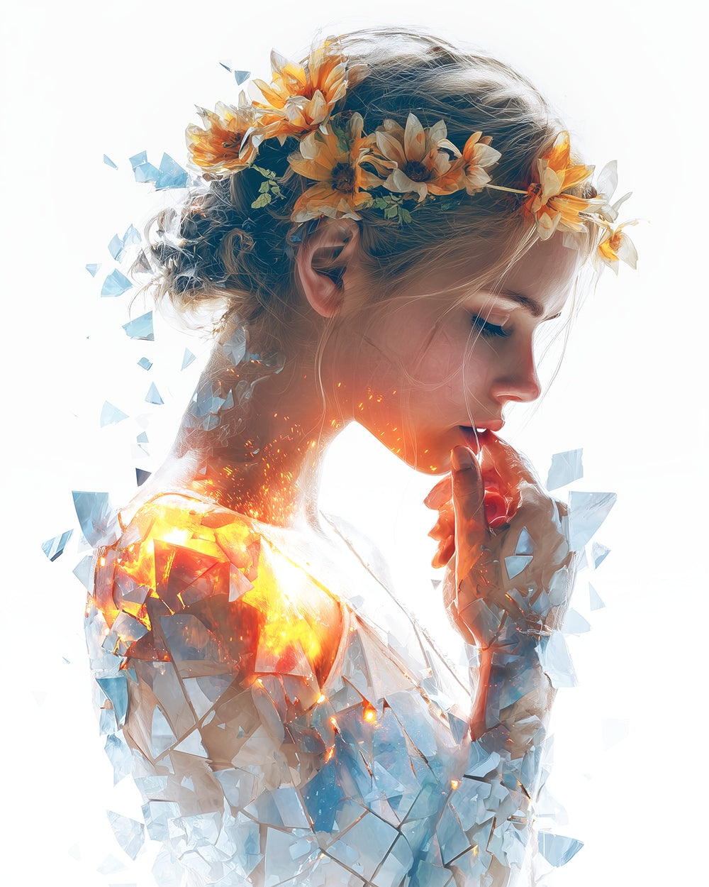 Fragile glowing beauty cross stitch kit for beginners
