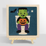 Frankenstein on toilet punch needle kit for beginners