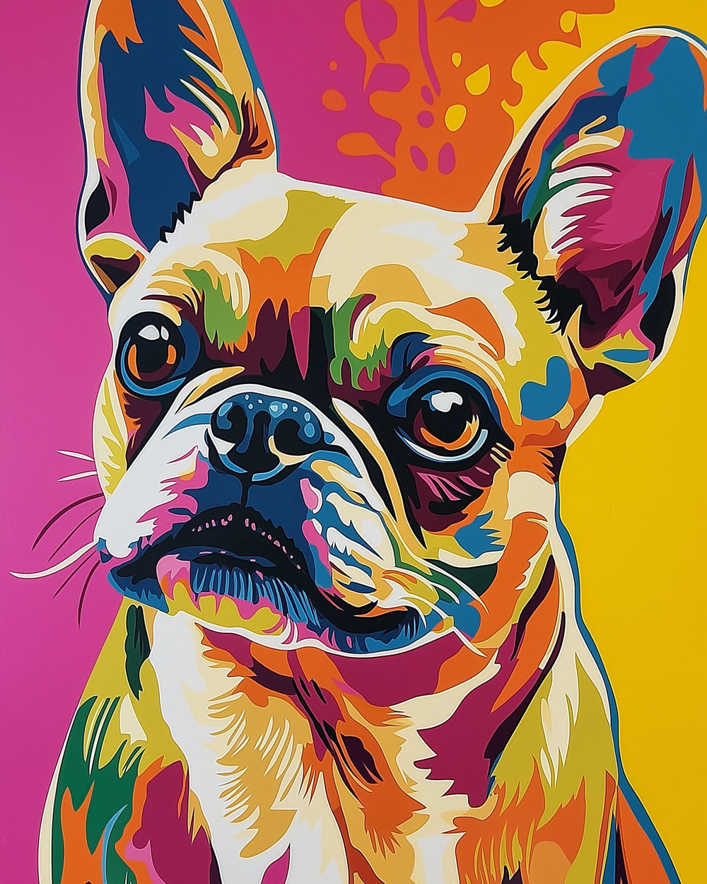 French bulldog pop art cross stitch kit for beginners