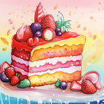 Fresh fruit layer cake cross stitch kit for beginners