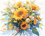 Fresh sunflower bouquet cross stitch kit for beginners