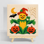 Friendly corn scarecrow punch needle kit for beginners
