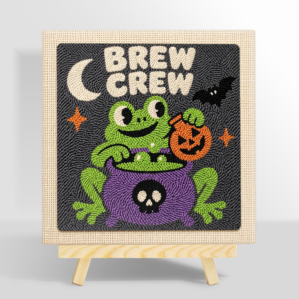 Frog brew crew punch needle kit for beginners